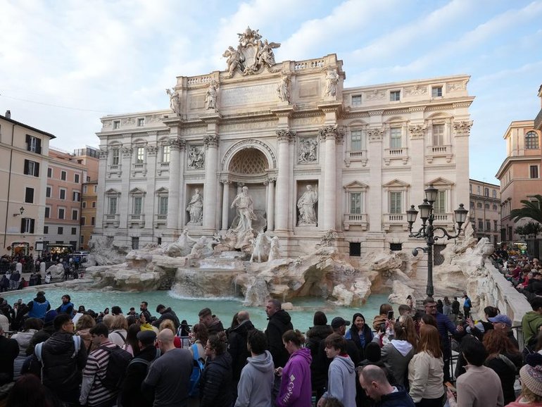 Tourists will be charged to visit Rome's Trevi Fountain from February. (AP PHOTO)