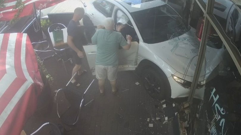 No one was injured, despite busy lunchtime crowds in the area who were shocked to witness the smash.