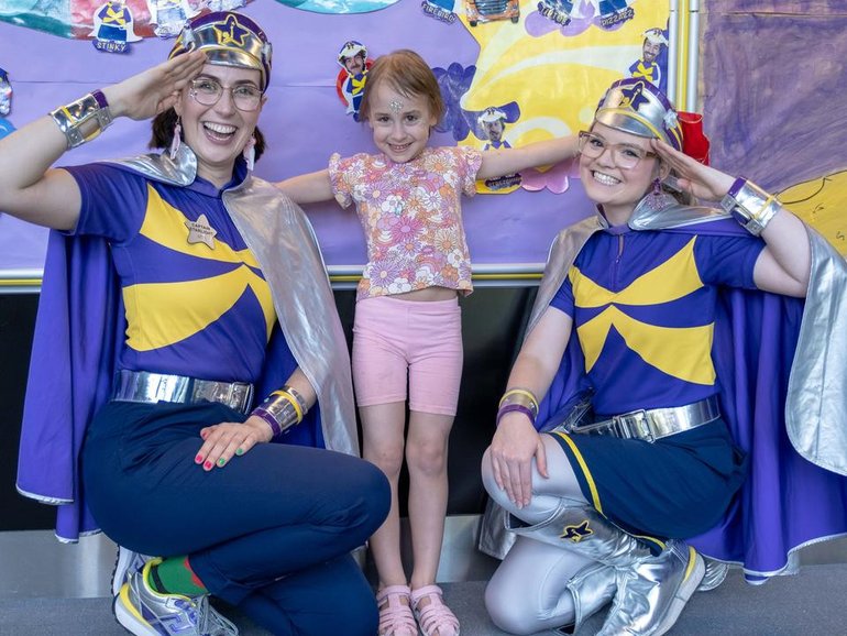 Maeve Surkis was diagnosed with brain cancer at three and had to learn to walk again after surgery. (HANDOUT/Starlight Foundation)
