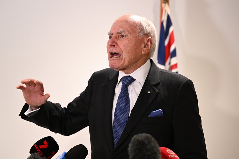 Former prime minister John Howard speaks to media during a press conference in Sydney, Tuesday, December 16, 2025. 