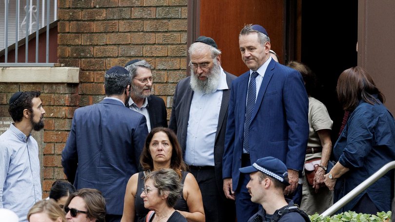 Labor minister Steve Kemper attends the funeral of Dan Elkayam at Chevra Kadisha Memorial Hall on Monday. Picture: NewsWire / Nikki Short