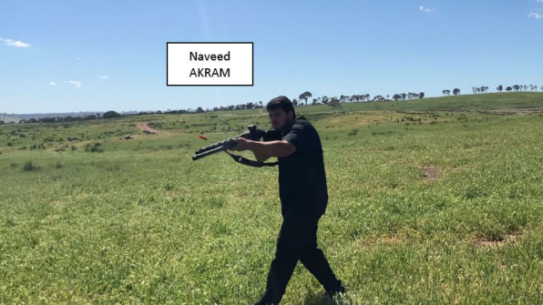Naveed Akram holding a firearm months prior to the Bondi attack.