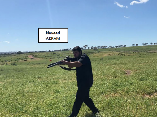 Naveed Akram holding a firearm months prior to the Bondi attack.