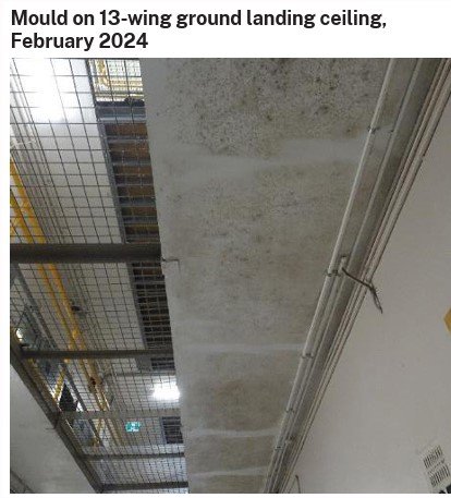 Mould on ceilings at Long Bay Correctional Complex.
