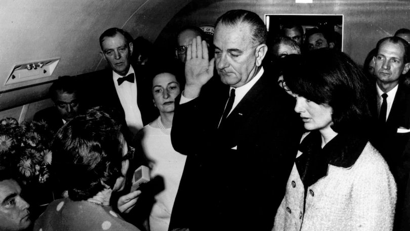 Lyndon B. Johnson was sworn in after Kennedy’s 1963 assassination. 