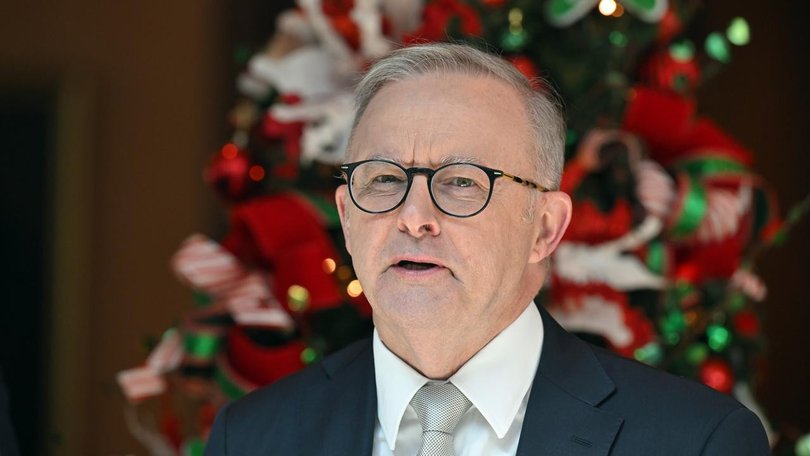 Anthony Albanese says the Bondi attack means ‘Christmas will feel different this year’. (Mick Tsikas/AAP PHOTOS)