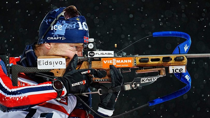 Biathlete Sivert Guttorm Bakken in action earlier this month. The Norwegian has died aged 27. (AP PHOTO)