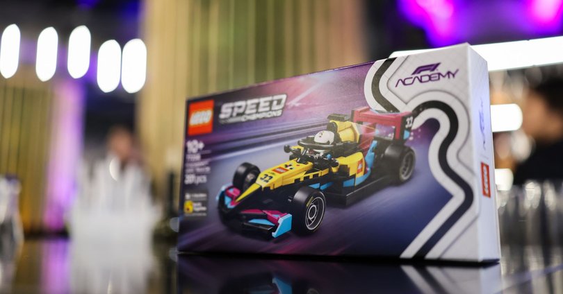 F1 Academy Lego car model during previews ahead of the F1 Grand Prix of Las Vegas on Nov. 19, 2025 in Las Vegas.