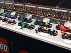 Formula 1 cars and a circuit made with Lego are displayed at the 2025 Canadian International AutoShow at the Metro Convention Centre in Toronto, Feb. 21, 2025.