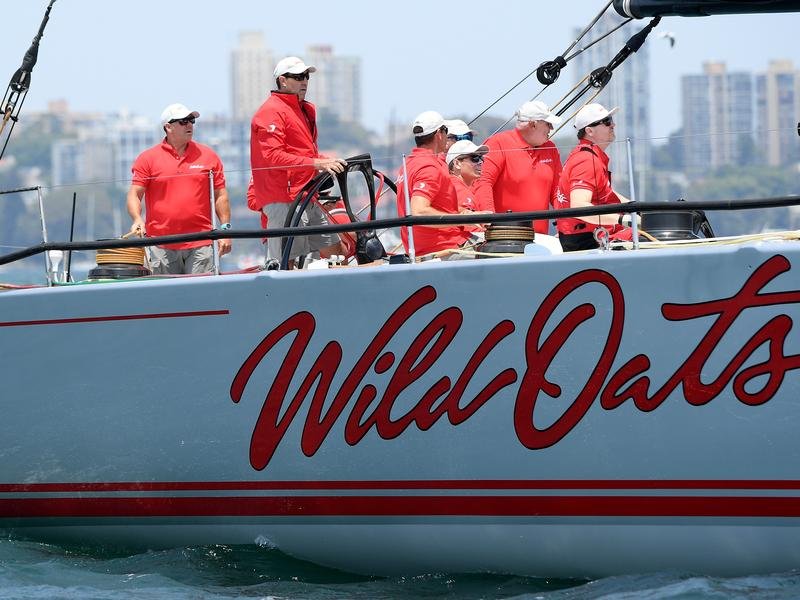 Mark Richards (2-l) will steer Palm Beach XI, the new and improved version of Wild Oats XI. (Dan Himbrechts/AAP PHOTOS)