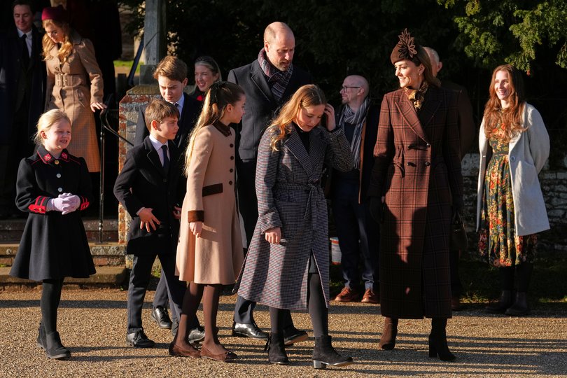 Prince William and Princess Catherine also attended the church service in Sandringham with their children. 