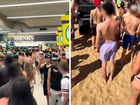 Hundreds of teens stormed a Woolworths in Mordialloc before rushing out to a nearby beach and brawling.