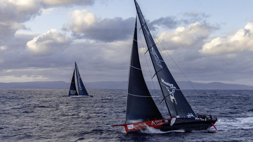 Master Lock Comanche had a slim lead over LawConnect in the battle for Sydney-Hobart line honours. (HANDOUT/ROLEX SYDNEY HOBART YACHT RACE)