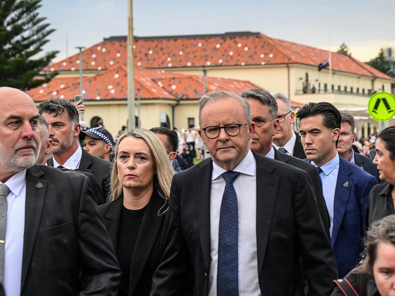 Prime Minister Anthony Albanese at Bondi Beach. 