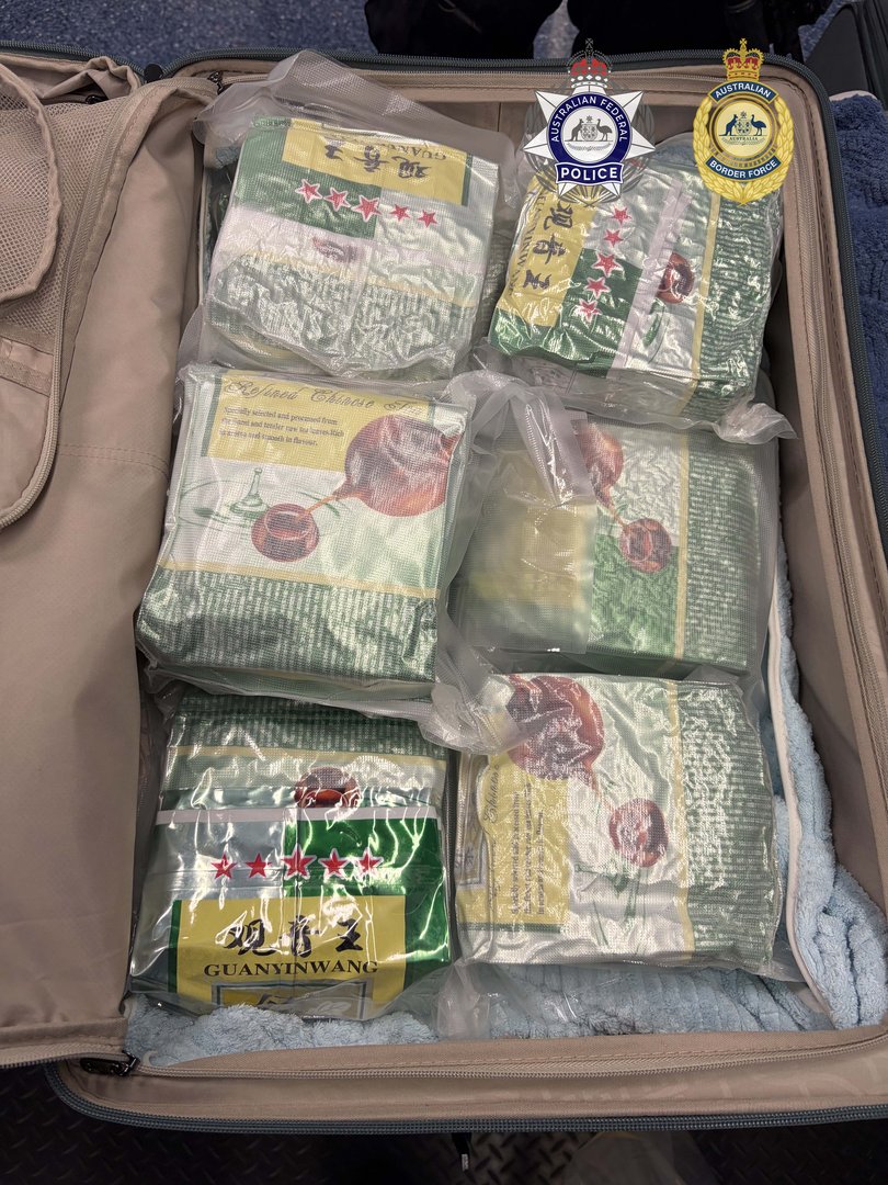 Border Force found 18 vacuum sealed bags inside the woman's luggage.