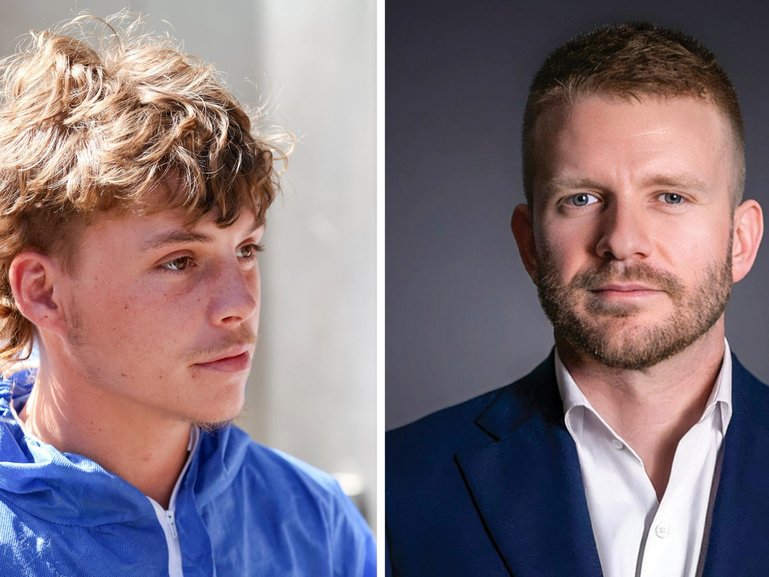 Brodie Jake Dewar, pictured left leaving court, is accused of assaulting Tim Picton, right.