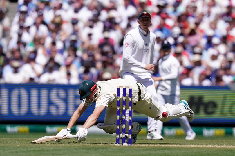 Australia's Cameron Green is run out by England's Brydon Carse (not pictured) on day one of the fourth NRMA Insurance Ashes Series.
