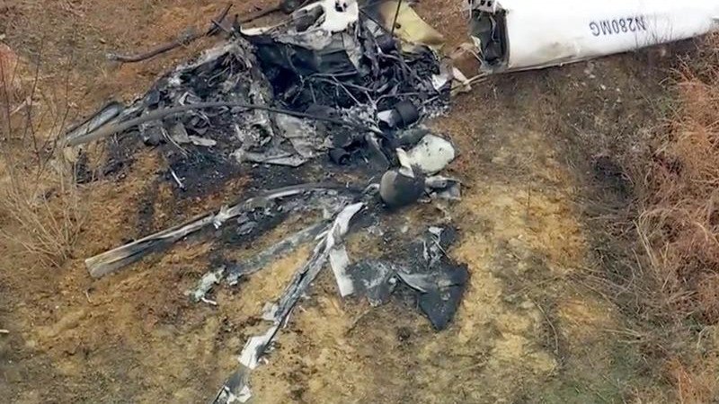 Two helicopters collided midair in New Jersey leaving one person dead and another injured. (AP PHOTO)