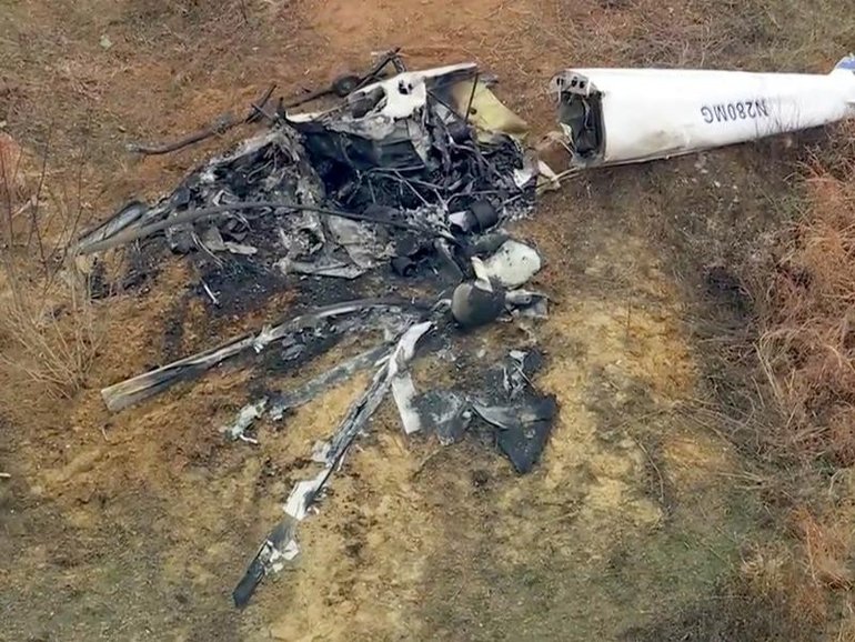 Two helicopters collided midair in New Jersey leaving one person dead and another injured. (AP PHOTO)