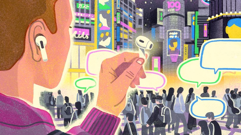 A non-Japanese-speaking first-time visitor used Apples new in-ear translation feature to connect with locals at bars, sushi classes and even a fire ritual.