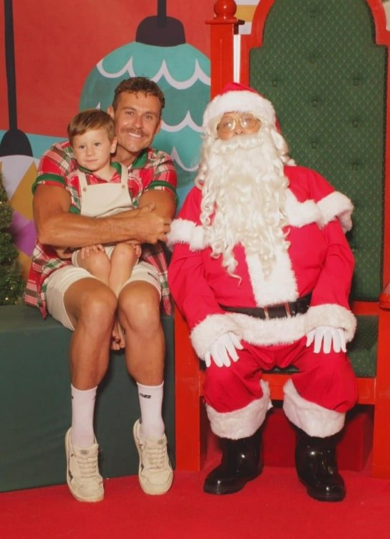 Seebohm’s ex, Ryan Gallagher, posted a photo with their son posing next to Santa to Instagram. 