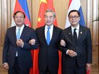 China's Wang Yi called the ceasefire ‘hard won’ as he met his Cambodian and Thai counterparts. (AP PHOTO)