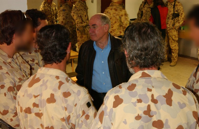 Prime Minister John Howard meets soldiers of the Australian Special Forces Task Group deployed on Operation Slipper in Afghanistan.