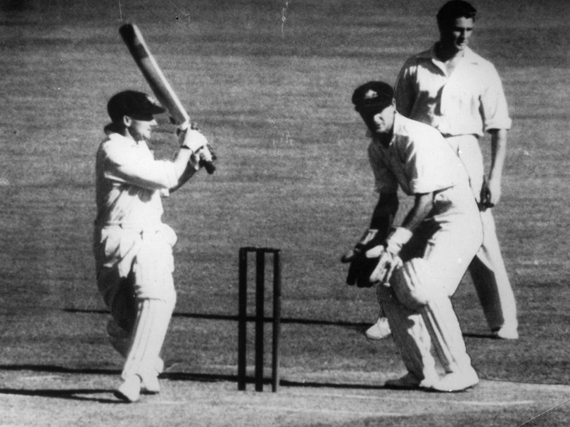 Sir Donald Bradman playing for Australia in an undated Test series against England.