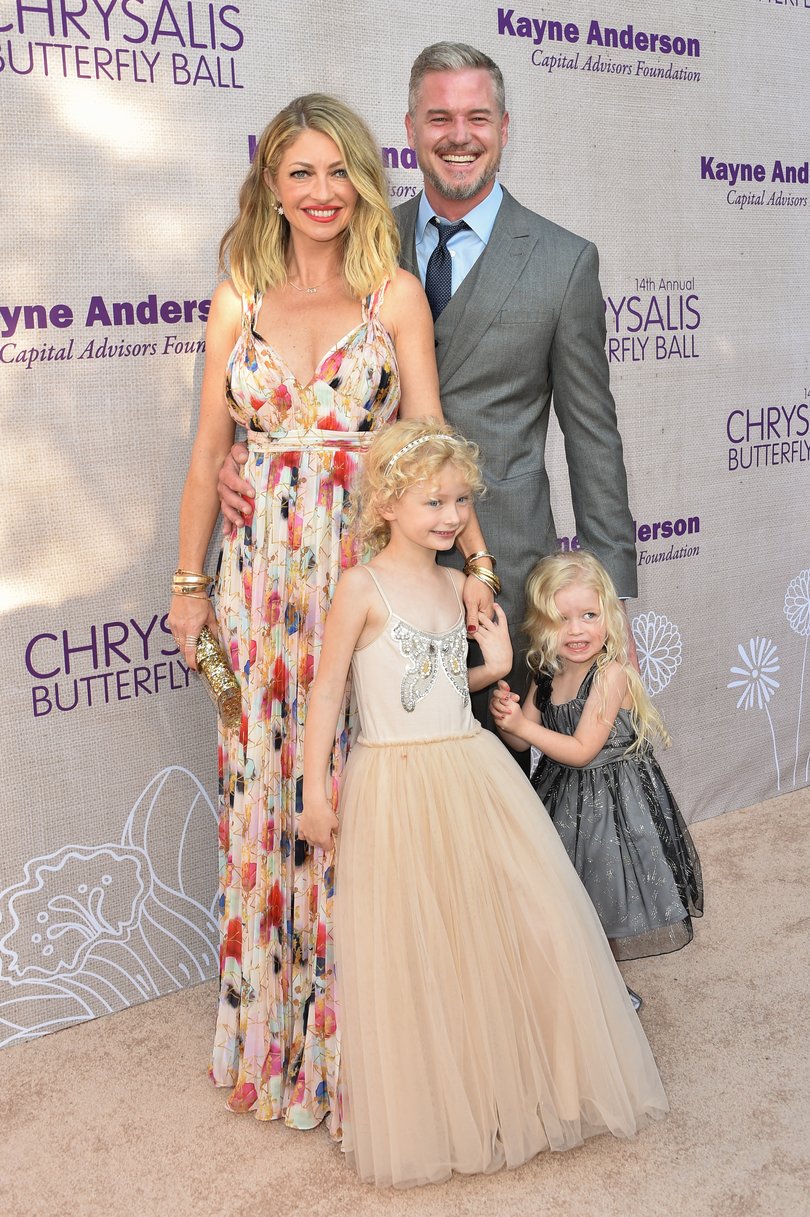 Eric Dane with his now ex-partner Rebecca Gayheart and their daughters in 2015.