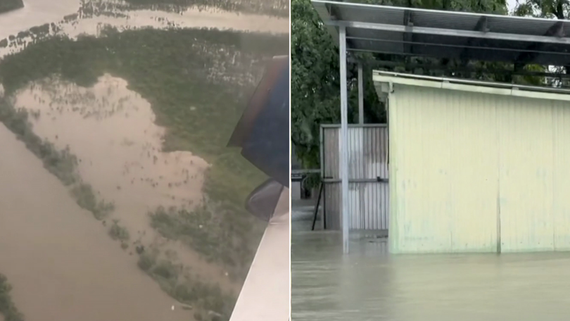 Rainfall records have been broken across Queensland’s northwest as two weather systems drench the state with Normanton one of the hardest hit towns.