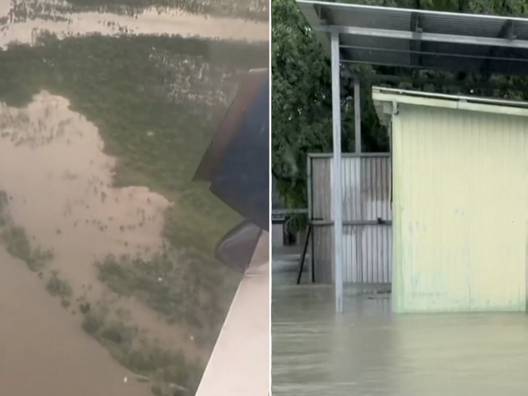 Rainfall records have been broken across Queensland’s northwest as two weather systems drench the state with Normanton one of the hardest hit towns.
