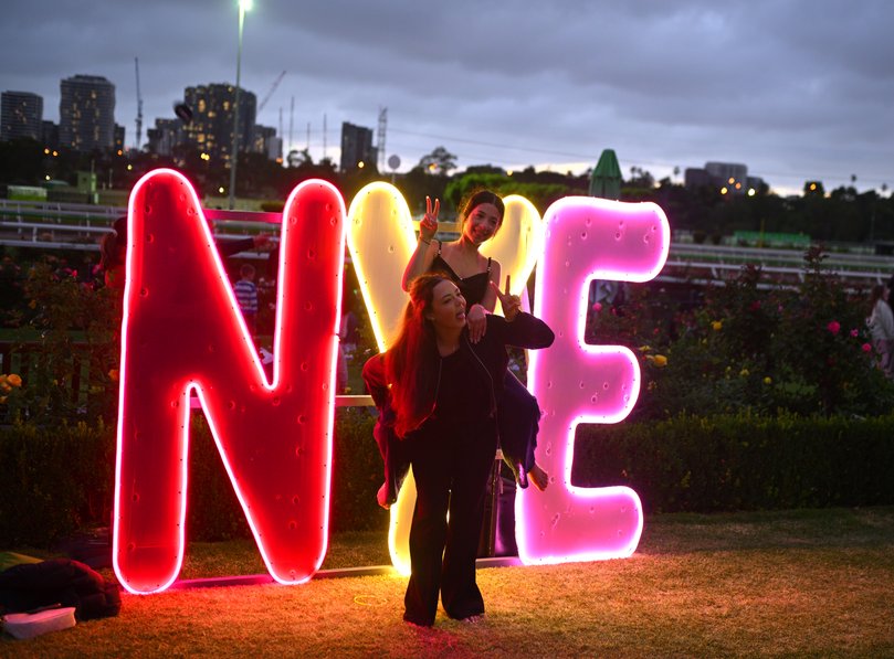 New Year's Eve celebrations post Melbourne Racing at Flemington Racecourse.