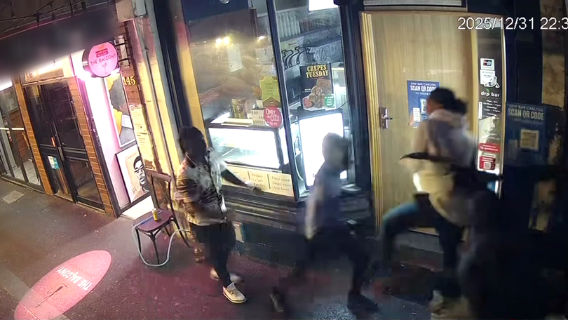 The knifemen fled after leaving the victims in critical condition.