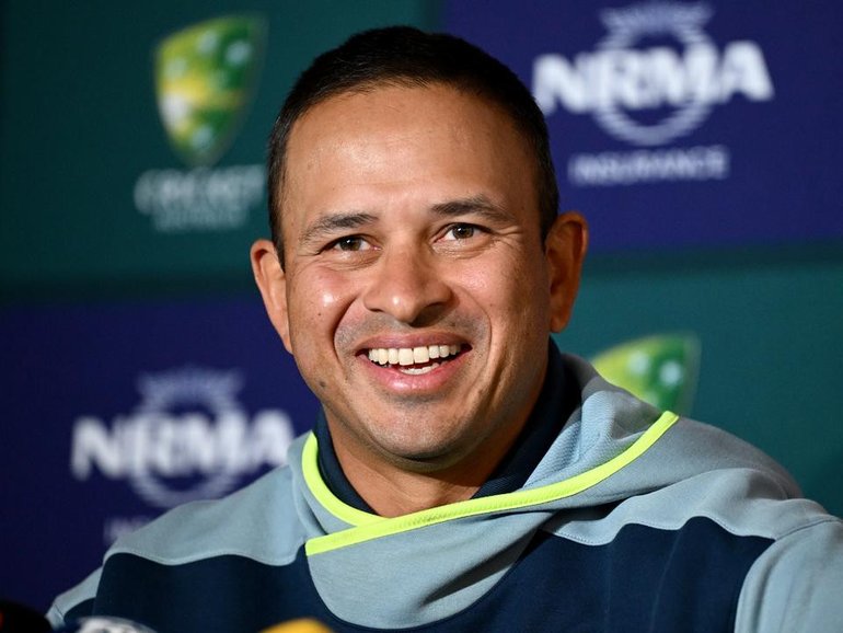 Usman Khawaja was all smiles as has confirmed the SCG Test will be his last. (Dan Himbrechts/AAP PHOTOS)