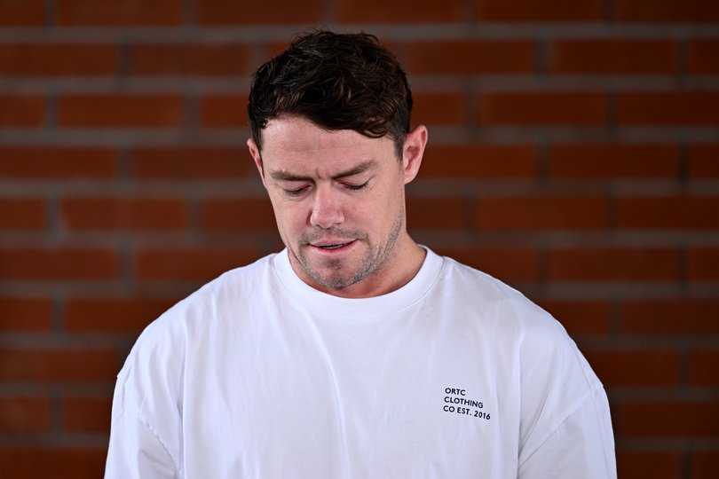 Lachie Neale addresses the media.