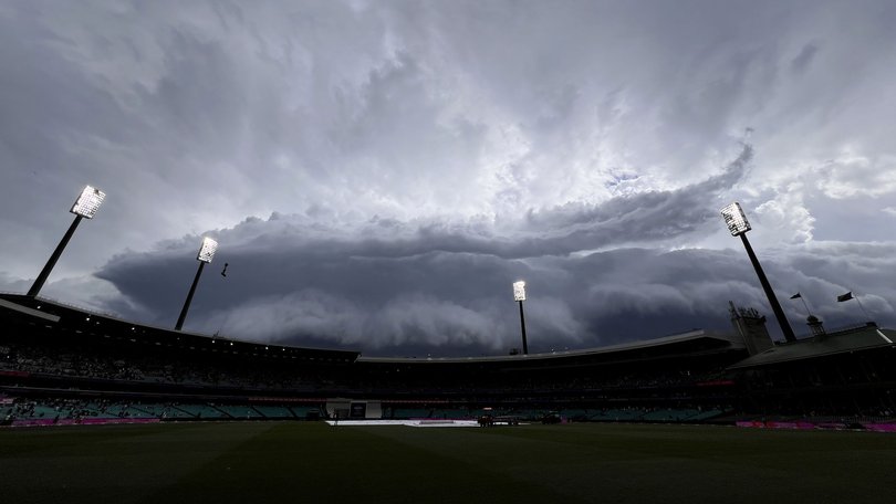 A Sydney storm brought proceedings to an early end.