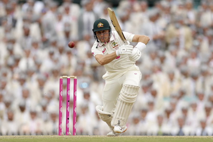 SYDNEY, AUSTRALIA - JANUARY 05: Marnus Labuschagne of Australia bats during day two of the Fifth Test in the 2025/26 Ashes Series between Australia and England at Sydney Cricket Ground on January 05, 2026 in Sydney, Australia. (Photo by Darrian Traynor/Getty Images)