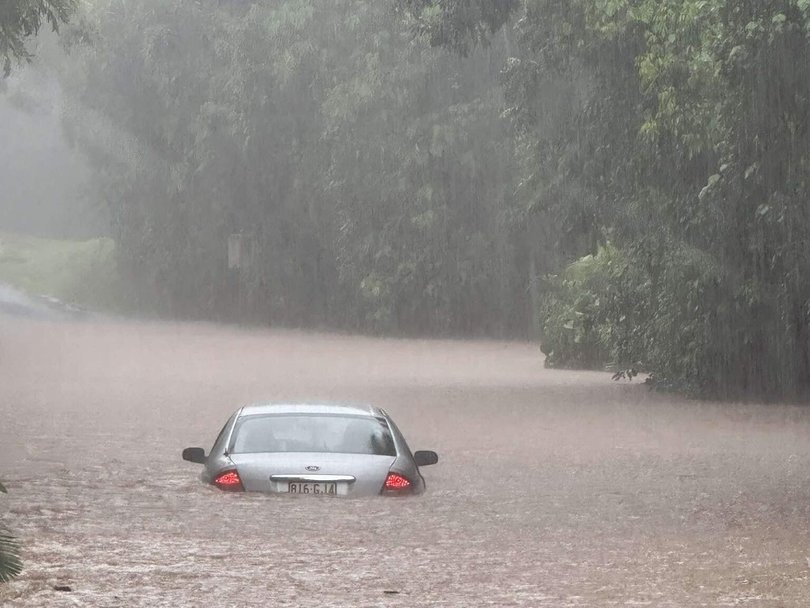 Queenslanders are warned not to enter floodwaters as rain continues to fall. Supplied: Facebook.