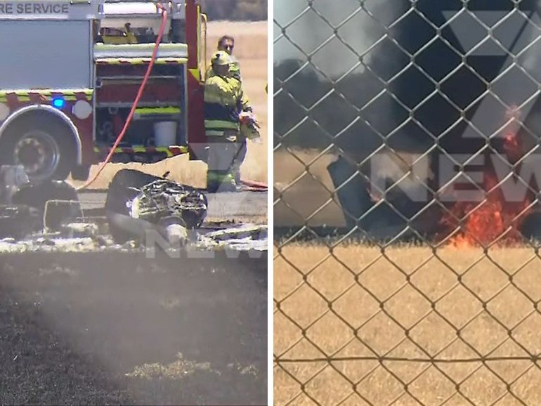 A pilot has escaped from a plane crash in Adelaide.