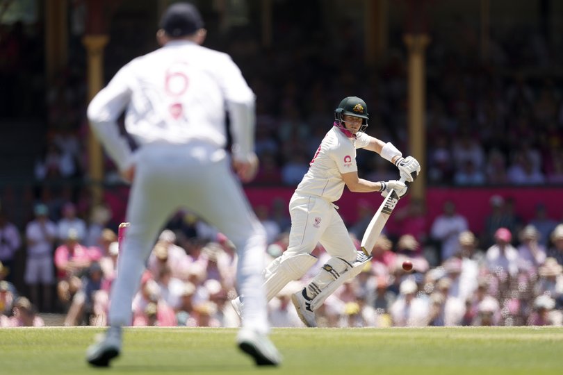 SYDNEY, AUSTRALIA - JANUARY 06: Steve Smith of Australia bats during day three of the Fifth Test in the 2025/26 Ashes Series between Australia and England at Sydney Cricket Ground on January 06, 2026 in Sydney, Australia. (Photo by Darrian Traynor/Getty Images)