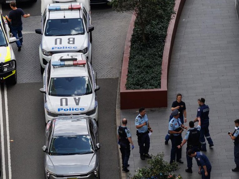 Police used pepper spray while arresting a 52-year-old man in Sydney on Monday. (Aap/AAP PHOTOS)