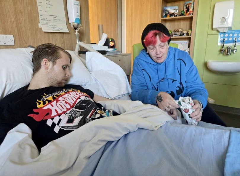 Andre Yarham with mum Sam Fairbairn.