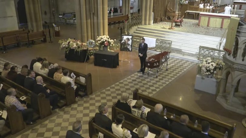 There were solemn scenes at the funeral held at St Mary's cathedral.