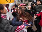 Supporters during a January 6 memorial march clash with protesters in Washington on Jan. 6, 2026, the fifth anniversary of the attack on the US Capitol. 
