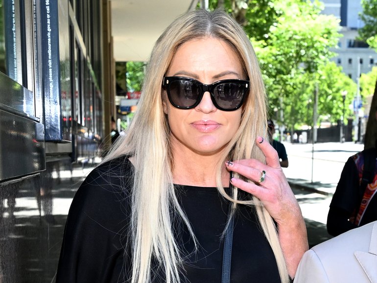 Brynne Edelsten has dodged questions after being charged with trafficking a commercial quantity of methamphetamine. 
