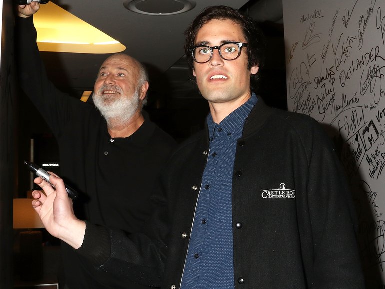 Rob Reiner and Nick Reiner attend AOL Build Speaker Series at AOL Studios In New York on May 4, 2016 in New York City.
