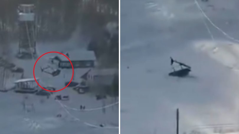 The moment two Russian executives were killed in a horror helicopter crash has been captured in shocking footage. 