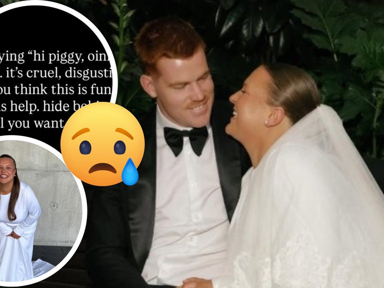 An AFL WAG, Chloe Pink has been targeted by cruel online comments after trolls compared her appearance to children’s character Miss Piggy.