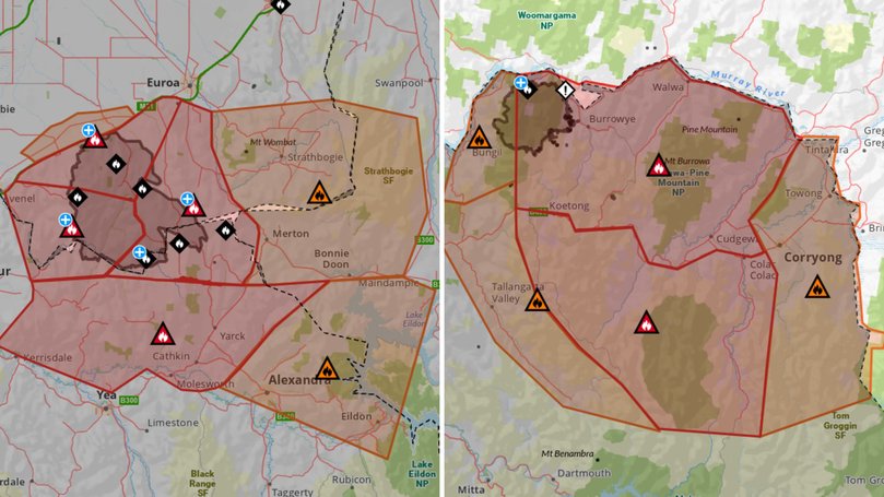 Residents in these areas are being urged to flee if it is safe to do so.