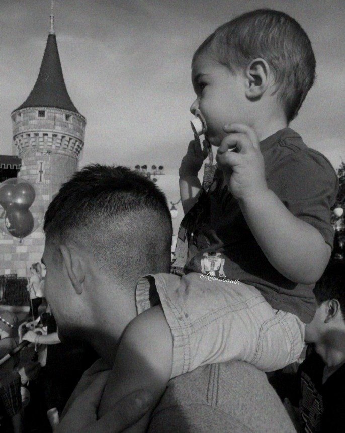 Ms Booth’s husband Anthony Booth was carrying their child when she squirmed and fell from his shoulders. Ms Booth noted the child pictured is not the child who fell.